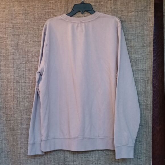 Goodfellow & Co Light Beige Crewneck Cotton Sweat shirt with Maroon Logo - Picture 4 of 4